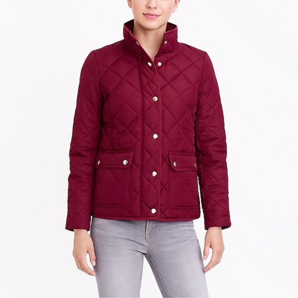 JCrew Burgundy Maroon Quilted Jacket